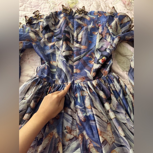 Zimmermann Purple Floral Long Sleeve Dress Size 0 - Picture 15 of 16